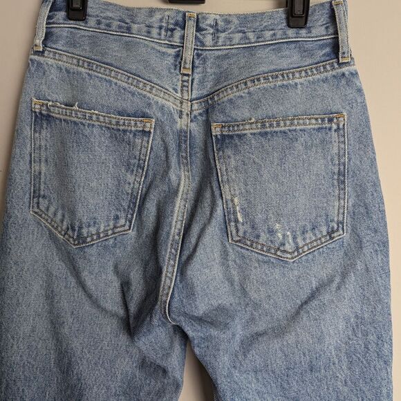 AGOLDE Women's Skinny Fit Jeans, Ripped Knees, Medium Wash, Size 24 - Picture 11 of 12